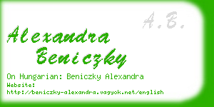 alexandra beniczky business card